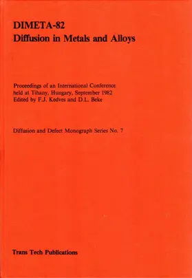 Kedves / Beke |  Diffusion in Metals and Alloys | eBook | Sack Fachmedien