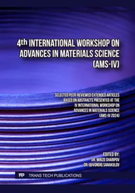 Sharipov / Ltd / Sanakulov |  4th International Workshop  on Advances in Materials Science (AMS-IV) | Buch |  Sack Fachmedien