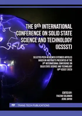 Sulaiman / Dayou |  The 9th International Conference on Solid State Science and Technology (ICSSST) | Buch |  Sack Fachmedien