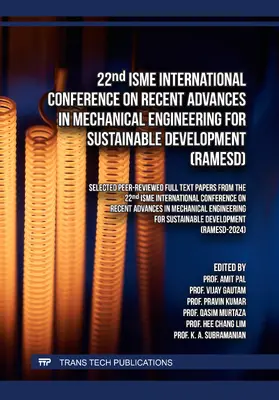 Pal / Gautam / Kumar |  22nd ISME International Conference on Recent Advances in Mechanical Engineering for Sustainable Development (RAMESD) | Buch |  Sack Fachmedien