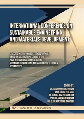Abioye / Ltd / Ajayi |  International Conference on Sustainable Engineering and Materials Development | eBook | Sack Fachmedien