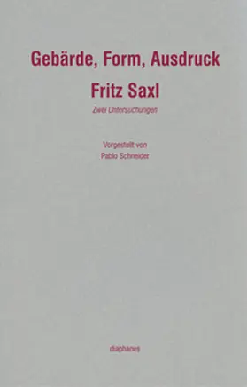 Saxl |  Gebärde, Form, Ausdruck | Buch |  Sack Fachmedien