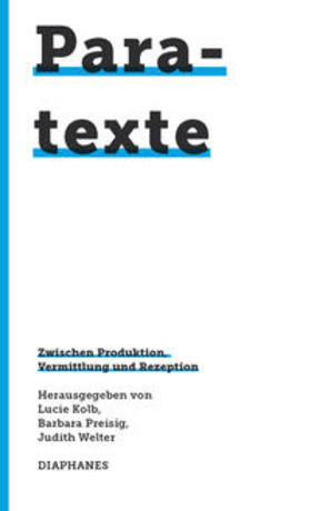 Preisig / Kolb / Welter | Paratexte | Buch | 978-3-03734-931-1 | sack.de