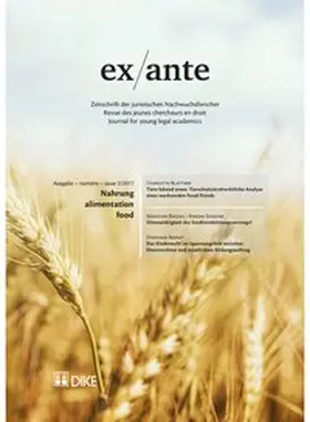 Bernet / Ehrenzeller / Gertsch |  ex/ante 02/2017 Nahrung | Buch |  Sack Fachmedien