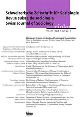 Leemann / Imdorf / Gonon |  Schweizerische Zeitschrift für Soziologie 39/2 | Buch |  Sack Fachmedien