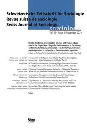 Schweizerische Gesellschaft für Soziologie / Fürst / Kemman |  Schweizerische Zeitschrift für Soziologie | Buch |  Sack Fachmedien