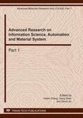 Zhang / Shen / Jin |  Advanced Research on Information Science, Automation and Material System | Buch |  Sack Fachmedien