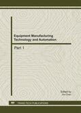 Chen |  Equipment Manufacturing Technology and Automation | Buch |  Sack Fachmedien