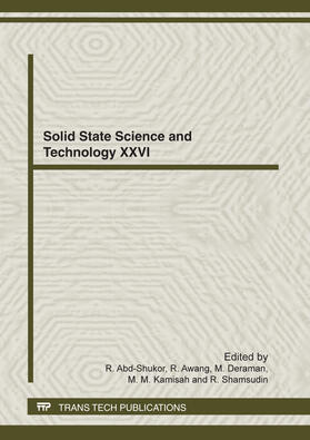 Abd-Shukor / Awang / Deraman | Solid State Science and Technology XXVI | Buch | 978-3-03785-402-0 | sack.de