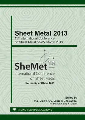Clarke / Leacock / Duflou | Sheet Metal 2013 | Buch | 978-3-03785-671-0 | www.sack.de