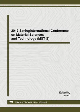 Li |  2013 Spring International Conference on Material Sciences and Technology (MST-S) | Buch |  Sack Fachmedien