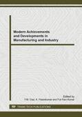 Diaz / Palanikumar / Kumar |  Modern Achievements and Developments in Manufacturing and Industry | Sonstiges |  Sack Fachmedien