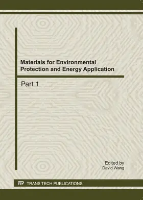 Wang |  Materials for Environmental Protection and Energy Application | eBook | Sack Fachmedien