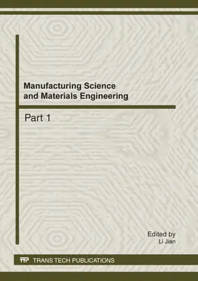 Jian | Manufacturing Science and Materials Engineering | E-Book | www.sack.de