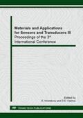 Hristoforou / Vlachos |  Materials and Applications for Sensors and Transducers III | Buch |  Sack Fachmedien
