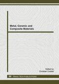 Coddet |  Metal, Ceramic and Composite Materials | Sonstiges |  Sack Fachmedien
