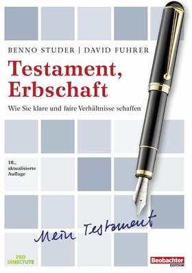 Studer / Fuhrer | Testament, Erbschaft | E-Book | sack.de