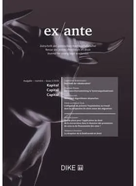 Bernet / Ehrenzeller / Dittli |  ex/ante 2/2018 Kapital | Buch |  Sack Fachmedien