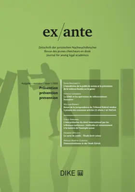 Bernet / Ehrenzeller / Dittli |  ex/ante 1/2020 Prävention | Buch |  Sack Fachmedien