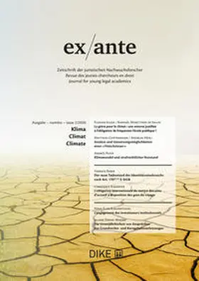 Bernet / Bertschinger / Dittli |  ex/ante 2/2020 Klima | Buch |  Sack Fachmedien
