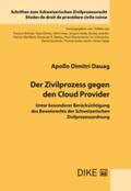 Dauag |  Der Zivilprozess gegen den Cloud Provider | Buch |  Sack Fachmedien