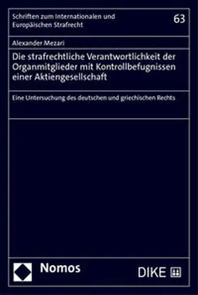 Mezari | Die strafrechtliche Verantwortlichkeit der Organmitglieder mit Kontrollbefugnissen einer Aktiengesellschaft | Buch | 978-3-03891-448-8 | sack.de