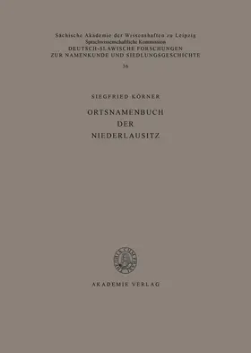 Körner |  Ortsnamenbuch der Niederlausitz | Buch |  Sack Fachmedien