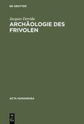 Derrida |  Archäologie des Frivolen | Buch |  Sack Fachmedien