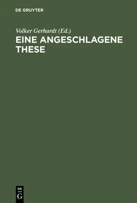 Gerhardt |  Eine angeschlagene These | Buch |  Sack Fachmedien