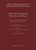 Simon / Parthier |  Climate Impact Research: Why, How and When? | Buch |  Sack Fachmedien