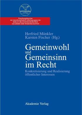 Fischer / Münkler | Gemeinwohl und Gemeinsinn im Recht | Buch | 978-3-05-003678-6 | sack.de