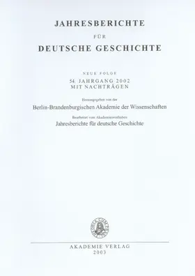  Neue Folge. 54. Jahrgang 2002 | Buch |  Sack Fachmedien