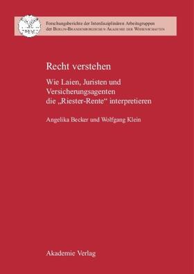 Klein / Becker |  Recht verstehen | Buch |  Sack Fachmedien