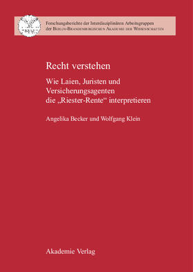 Klein / Becker | Recht verstehen | Buch | 978-3-05-004484-2 | sack.de