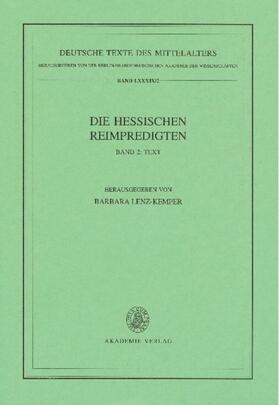 Lenz-Kemper |  Hessischen Reimpredigten | Buch |  Sack Fachmedien