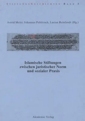 Meier / Reinfandt / Pahlitzsch |  Islamische Stiftungen zwischen juristischer Norm und sozialer Praxis | Buch |  Sack Fachmedien