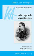 Gerhardt |  Friedrich Nietzsche: Also sprach Zarathustra | Buch |  Sack Fachmedien