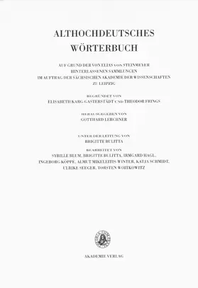 Schmid |  Althochdeutsches Wörterbuch | Buch |  Sack Fachmedien
