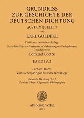 Goedeke / Goetze |  Sechstes Buch: Vom siebenjährigen bis zum Weltkriege | eBook | Sack Fachmedien