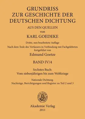 Goedeke / Goetze |  Sechstes Buch: Vom siebenjährigen bis zum Weltkriege | eBook | Sack Fachmedien