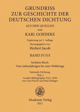 Goedeke / Jacob |  Sechstes Buch: Vom siebenjährigen bis zum Weltkriege | eBook | Sack Fachmedien