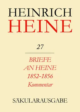Stöcker |  Briefe an Heine 1852-1856. Kommentar | eBook | Sack Fachmedien