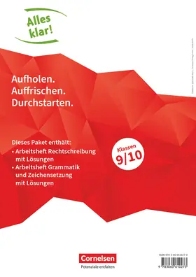  Alles klar! Deutsch. Sekundarstufe I 9./10. Schuljahr. Rechtschreibung + Grammatik und Zeichensetzung im Paket | Buch |  Sack Fachmedien