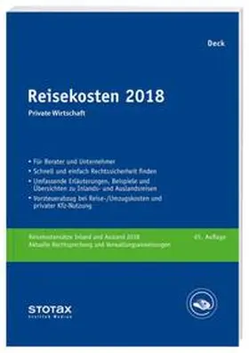 Deck | Reisekosten 2018 | Buch | 978-3-08-311018-7 | sack.de