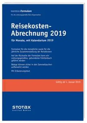Reisekosten-Abrechnung 2019 mit Kalendarium | Buch | sack.de