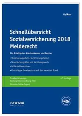 Geiken | Schnellübersicht Sozialversicherung 2018 Melderecht | Buch | 978-3-08-314118-1 | sack.de