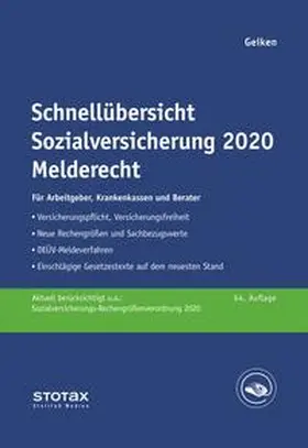 Geiken | Schnellübersicht Sozialversicherung 2020 Melderecht | Buch | 978-3-08-314120-4 | sack.de