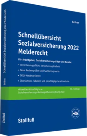 Geiken | Schnellübersicht Sozialversicherung 2022 Melderecht | Buch | 978-3-08-314122-8 | www.sack.de