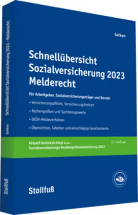Geiken | Geiken, M: Schnellübersicht Sozialversicherung 2023 Melder. | Buch | 978-3-08-314123-5 | sack.de