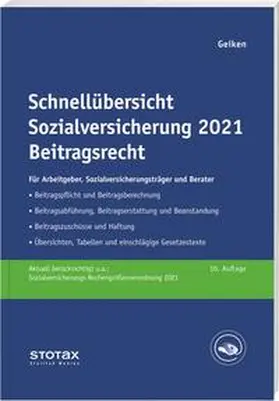 Geiken | Schnellübersicht Sozialversicherung 2021 Beitragsrecht | Buch | 978-3-08-314509-7 | sack.de